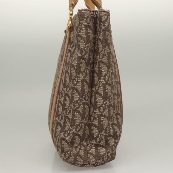 DIOR Trotter Canvas Hand Bag Brown Gold - Picture 4 of 12